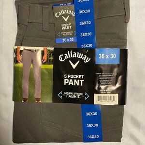 Callaway Men’s 5 Pocket Pant - Gray - 36x30 - NWT